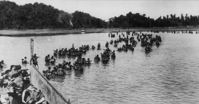 An example image that could be used in the extended essay - a picture of commandos during the Arakan Campaign