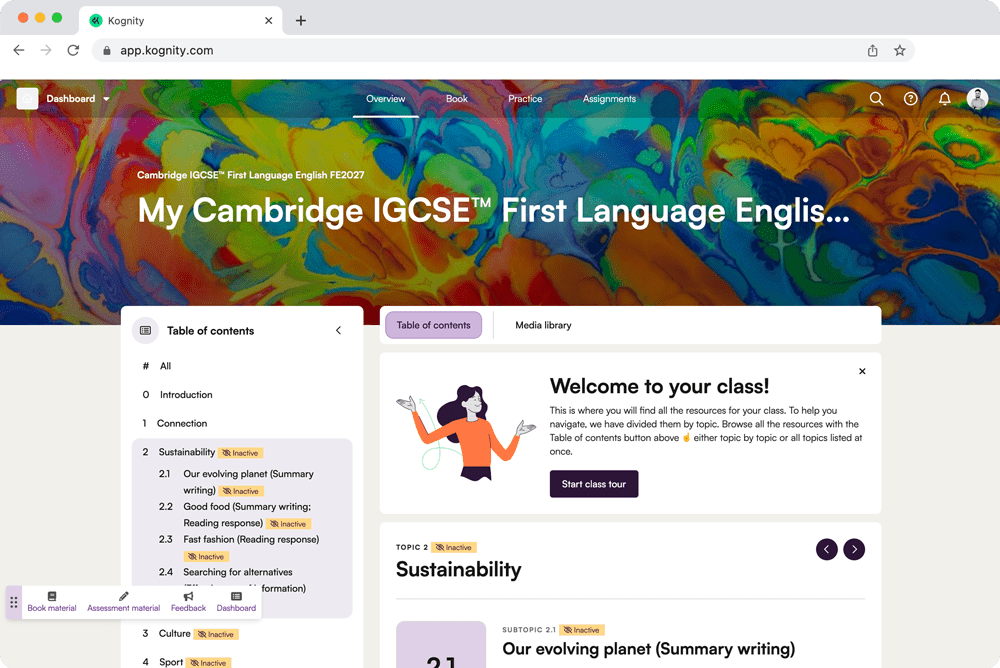 Kognity for IGCSE First Language English FE2027 book cover
