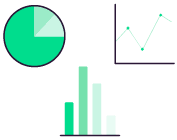 illustration of graphs and pie chart