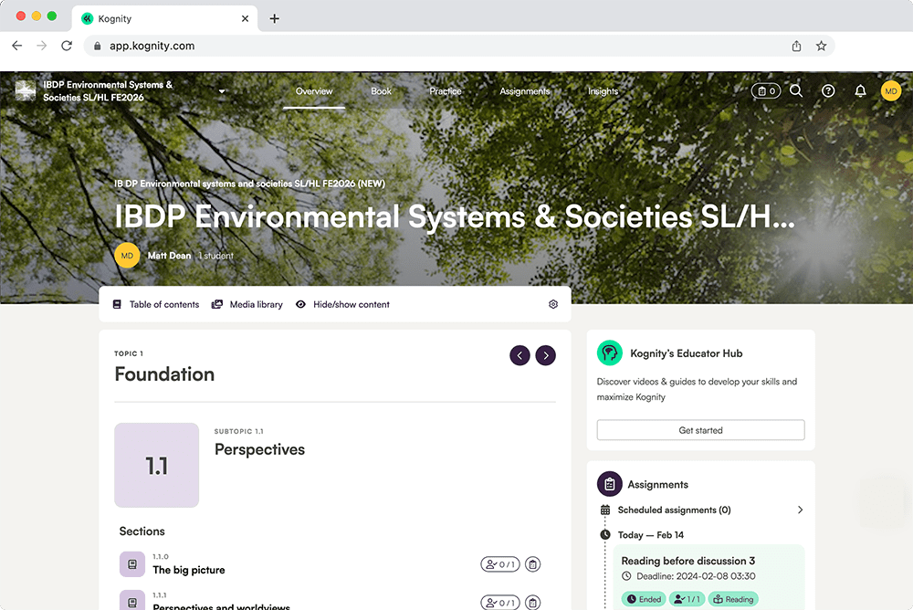 IB DP Environmental Systems & Societies Teaching Resource - Kognity