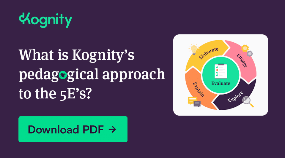 Kognity's pedagogical approach to the 5E's