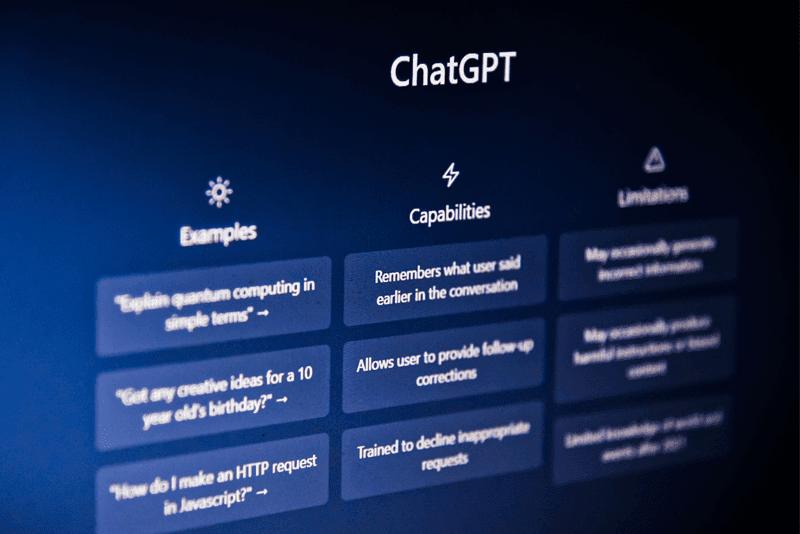 ChatGPT user interface