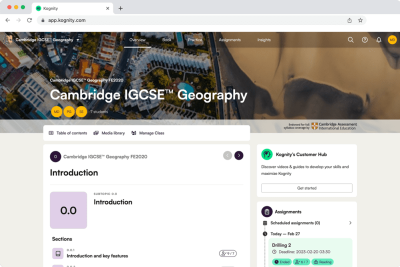Kognity for Cambridge IGCSE Geography cover