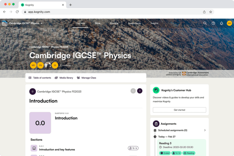 Kognity for Cambridge IGCSE Physics cover