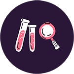 Test tubes and magnifying glass