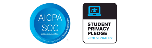 AICPA SOC and Student Privacy Pledge logos