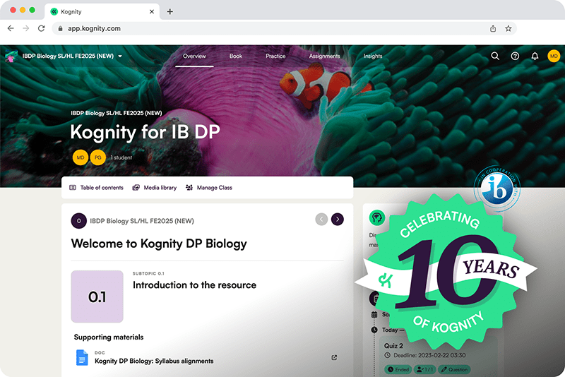 Kognity for IB DP platform image